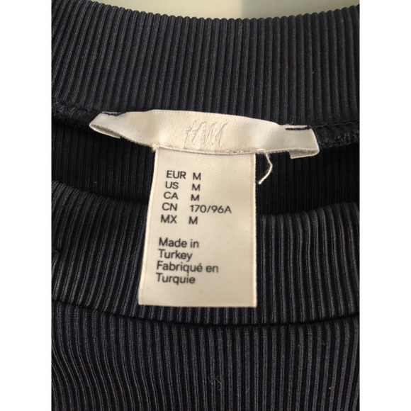 H&M Navy Ribbed Spandex Dress with Buttons - Picture 5 of 6